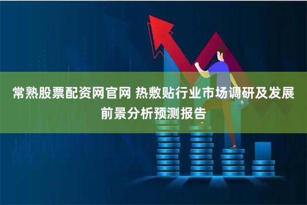 常熟股票配资网官网 热敷贴行业市场调研及发展前景分析预测报告