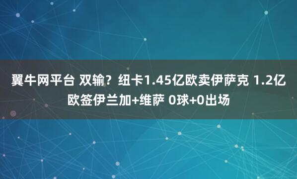 翼牛网平台 双输？纽卡1.45亿欧卖伊萨克 1.2亿欧签伊兰加+维萨 0球+0出场